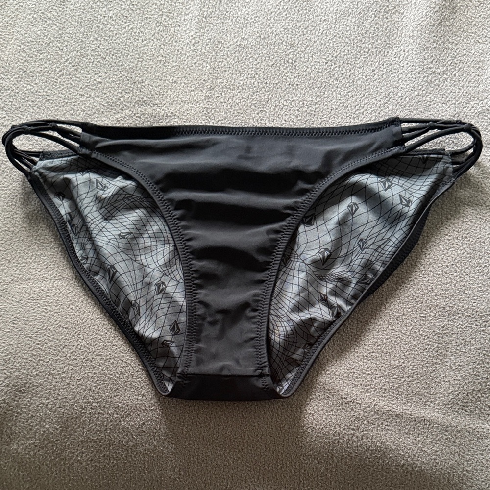 Volcom Black and Gray Bikini Bottom